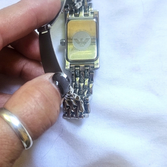 New Emporio Armani Silver Bracelet Watch Adjustable AR0102 Black Gift Box main image 8